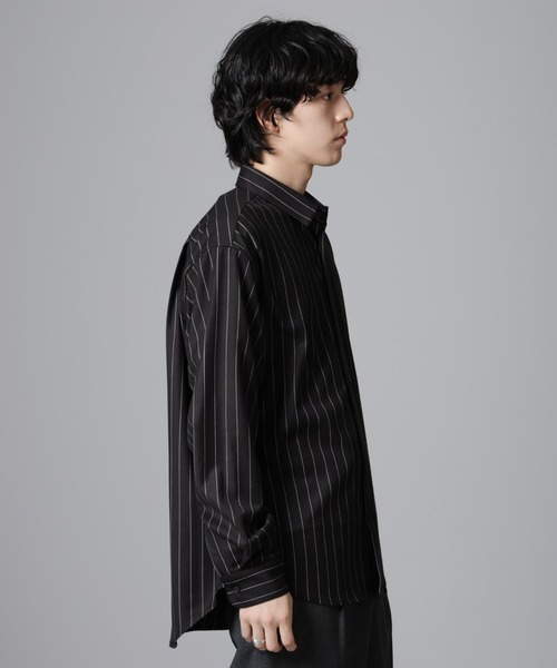 セール】微起毛ストライプシャツ 長袖（シャツ/ブラウス）｜NANO