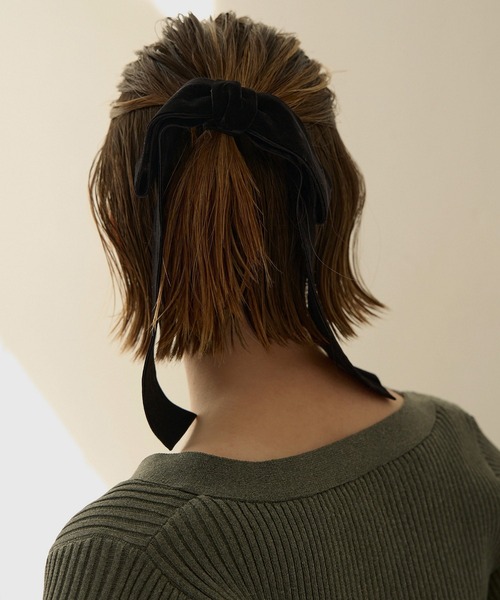 MIELI INVARIANT（ミエリインヴァリアント）の「Velvet Ribbon Hair Rubber（ヘアゴム・レディース・ブラック/モカ・FREE）」の8枚目の写真
