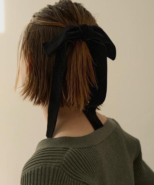 MIELI INVARIANT（ミエリインヴァリアント）の「Velvet Ribbon Hair Rubber（ヘアゴム・レディース・ブラック/モカ・FREE）」の10枚目の写真