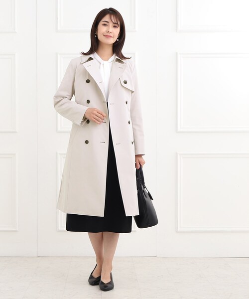 Reflect（リフレクト）の「【フォーマル/お仕事にもおすすめ／ライナー取り外し可】中綿ライナー付トレンチコート（トレンチコート・レディース・ナチュラル/ベージュ/ネイビー・05/07/09/11/13/15 /17）」の7枚目の写真