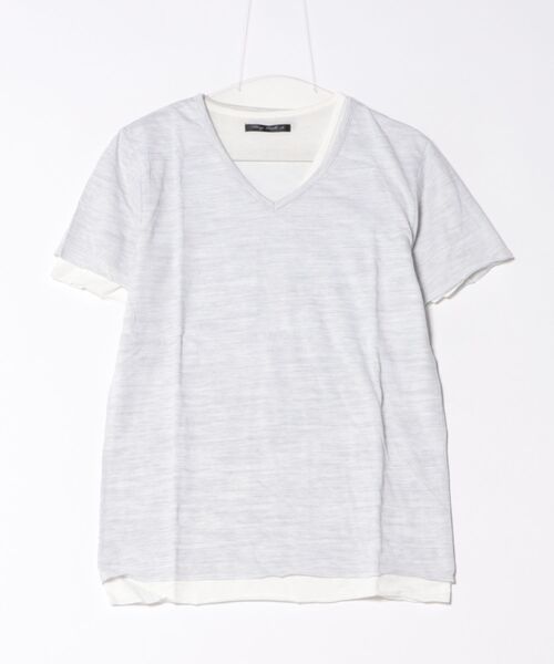 ARCHIVER(アーカイバ)の「【Bl】アンサンブルVネック半袖Tシャツ(Tシャツ/カットソー・レディース・グレー/ホワイト/ネイビー・LARGE/MEDIUM/X-LARGE)」の4枚目の写真