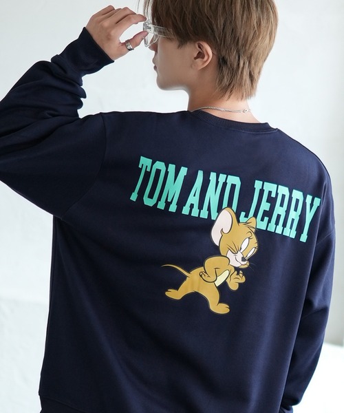 Tom＆Jerry（トムアンドジェリー）の「【TOM&JERRY】コットンタッチ 裏起毛 スウェットトレーナー（スウェット・メンズ・A/F/E/D/C/L/K/I/G/B/J/H/O/Q/M/N/P/R・X-LARGE/LARGE/MEDIUM）」の9枚目の写真
