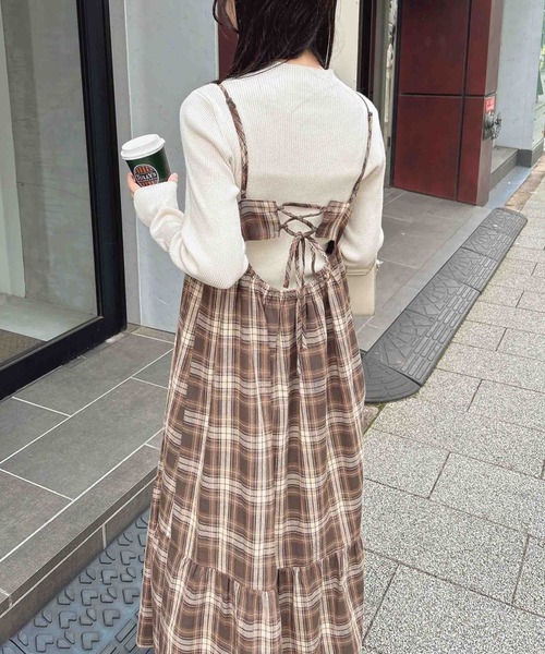 INGNI(イング)の「【WEB限定】チェックキャミワンピース(ワンピース・レディース・ブラウン系その他2/ネイビー系2・M)」の22枚目の写真
