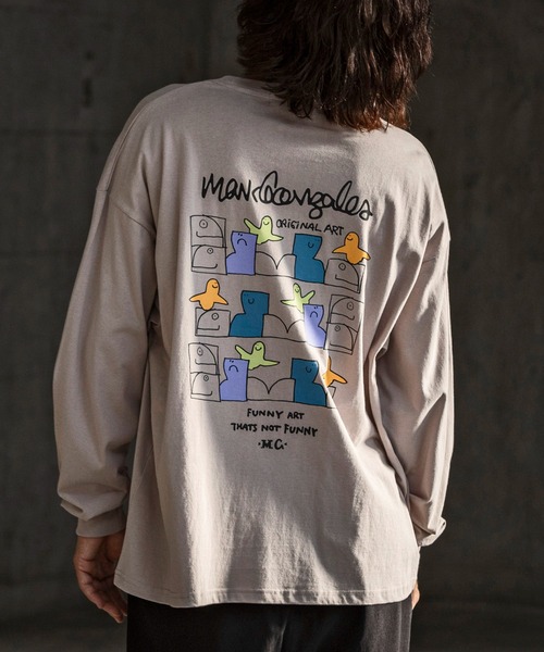 Mark Gonzales(マーク・ゴンザレス)の「【WEB・直営店限定】MARK GONZALES ARTWORK COLLECTION(マーク ゴンザレス)バックプリントロングTシャツ/4type/4colors(Tシャツ/カットソー・メンズ・ベージュ系4/ホワイト系4/ブラック系1/ブラック系3/グレー系1/ベージュ系2/ホワイト系3/ブラック系2/ブラック系4/ベージュ系1/ベージュ系3/ホワイト系1/ホワイト系2/グレー系2/グレー系3/グレー系4・M/L/XL)」の13枚目の写真