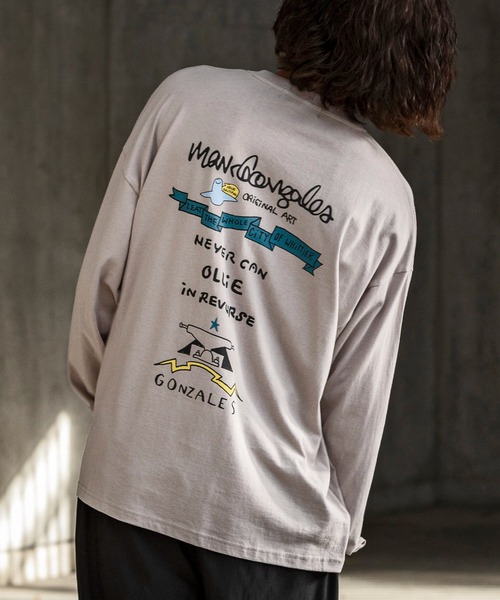 Mark Gonzales(マーク・ゴンザレス)の「【WEB・直営店限定】MARK GONZALES ARTWORK COLLECTION(マーク ゴンザレス)バックプリントロングTシャツ/4type/4colors(Tシャツ/カットソー・メンズ・ベージュ系4/ホワイト系4/ブラック系1/ブラック系3/グレー系1/ベージュ系2/ホワイト系3/ブラック系2/ブラック系4/ベージュ系1/ベージュ系3/ホワイト系1/ホワイト系2/グレー系2/グレー系3/グレー系4・M/L/XL)」の14枚目の写真