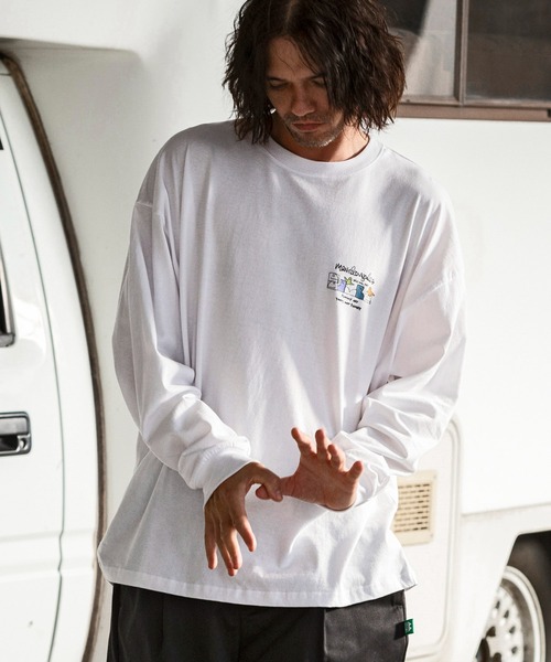 Mark Gonzales(マーク・ゴンザレス)の「【WEB・直営店限定】MARK GONZALES ARTWORK COLLECTION(マーク ゴンザレス)バックプリントロングTシャツ/4type/4colors(Tシャツ/カットソー・メンズ・ベージュ系4/ホワイト系4/ブラック系1/ブラック系3/グレー系1/ベージュ系2/ホワイト系3/ブラック系2/ブラック系4/ベージュ系1/ベージュ系3/ホワイト系1/ホワイト系2/グレー系2/グレー系3/グレー系4・M/L/XL)」の17枚目の写真