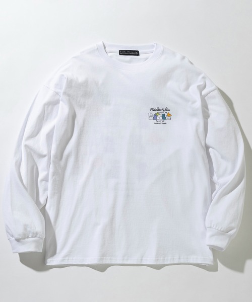 Mark Gonzales(マーク・ゴンザレス)の「【WEB・直営店限定】MARK GONZALES ARTWORK COLLECTION(マーク ゴンザレス)バックプリントロングTシャツ/4type/4colors(Tシャツ/カットソー・メンズ・ベージュ系4/ホワイト系4/ブラック系1/ブラック系3/グレー系1/ベージュ系2/ホワイト系3/ブラック系2/ブラック系4/ベージュ系1/ベージュ系3/ホワイト系1/ホワイト系2/グレー系2/グレー系3/グレー系4・M/L/XL)」の22枚目の写真