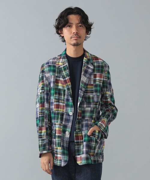 BEAMS F(ビームスエフ)の「【別注】Brooks Brothers / パッチワーク ジャケット(その他アウター・メンズ・グリーン/ネイビー・MEDIUM/LARGE/SMALL)」の2枚目の写真