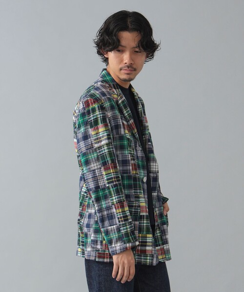 BEAMS F(ビームスエフ)の「【別注】Brooks Brothers / パッチワーク ジャケット(その他アウター・メンズ・グリーン/ネイビー・MEDIUM/LARGE/SMALL)」の8枚目の写真