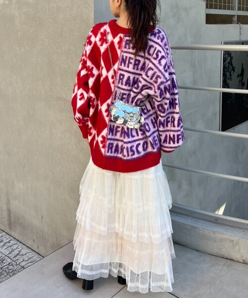 HELLO.SANFRANCISCO（ハローサンフランシスコ）の「【HELLO.SANFRANCISCO】カラーブロックチュールティアードスカート（スカート・レディース・ホワイト/ピンク/ブルー・ONE SIZE）」の13枚目の写真