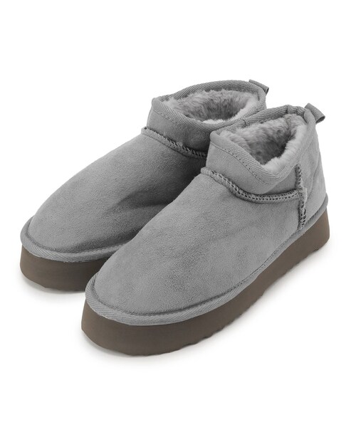 ITS'DEMO(イッツデモ)の「◆【M・Lサイズ展開】フェイクムートンブーツ(ブーツ・レディース・ブラック/グレー・38/40)」の2枚目の写真