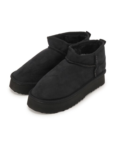 ITS'DEMO(イッツデモ)の「◆【M・Lサイズ展開】フェイクムートンブーツ(ブーツ・レディース・ブラック/グレー・38/40)」の1枚目の写真