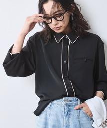 配色パイピングソフトシャツ <大きいサイズ有>シックスタイル