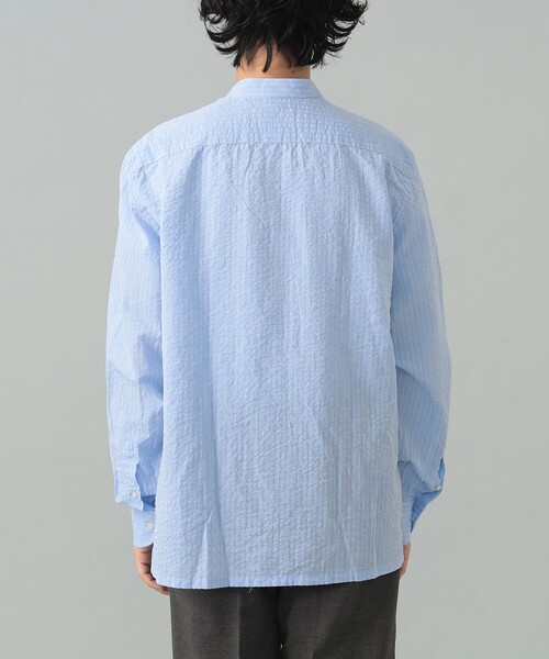 GUY ROVER(ギローバー)の「【別注】GUY ROVER / シアサッカー バンドカラー プルオーバーシャツ(シャツ/ブラウス・メンズ・ホワイト/ライトブルー・42(XL)/41(L)/39(M)/38(S)/37(XS))」の11枚目の写真