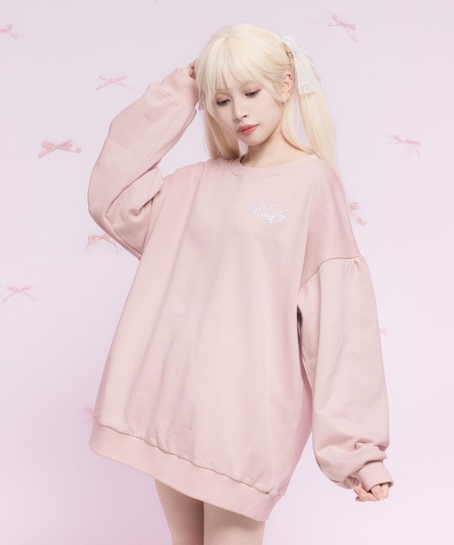 DearMyLoveRose(ディアマイラブローズ)の「オリジナル刺繍オーバーサイズスウェット(スウェット・レディース・ブラック/グレー/オフホワイト/ベビーピンク・M-L/LL~3L)」の13枚目の写真