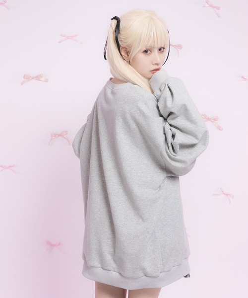 DearMyLoveRose(ディアマイラブローズ)の「オリジナル刺繍オーバーサイズスウェット(スウェット・レディース・ブラック/グレー/オフホワイト/ベビーピンク・M-L/LL~3L)」の19枚目の写真