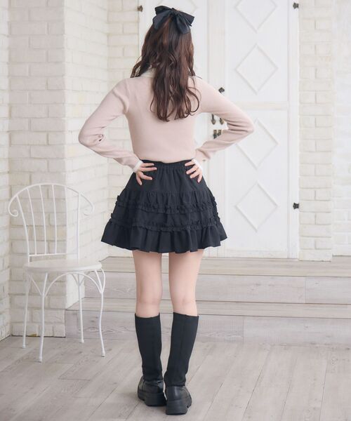 ems excite（エムズエキサイト）の「シャギー襟NTPO（ニット/セーター・レディース・ピンク/ブラック/ダークグレー/ナチュラル・FREE）」の10枚目の写真