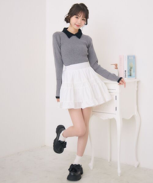 ems excite（エムズエキサイト）の「シャギー襟NTPO（ニット/セーター・レディース・ピンク/ブラック/ダークグレー/ナチュラル・FREE）」の16枚目の写真