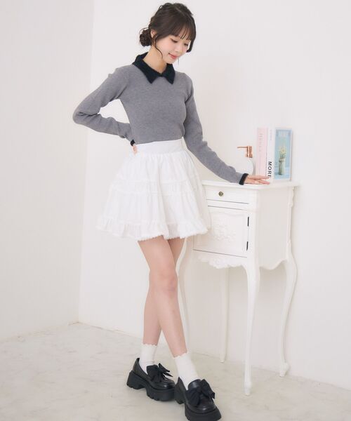 ems excite（エムズエキサイト）の「シャギー襟NTPO（ニット/セーター・レディース・ピンク/ブラック/ダークグレー/ナチュラル・FREE）」の17枚目の写真