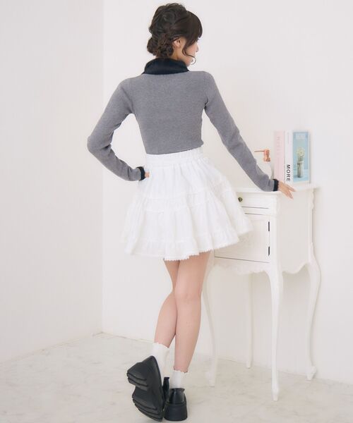 ems excite（エムズエキサイト）の「シャギー襟NTPO（ニット/セーター・レディース・ピンク/ブラック/ダークグレー/ナチュラル・FREE）」の19枚目の写真