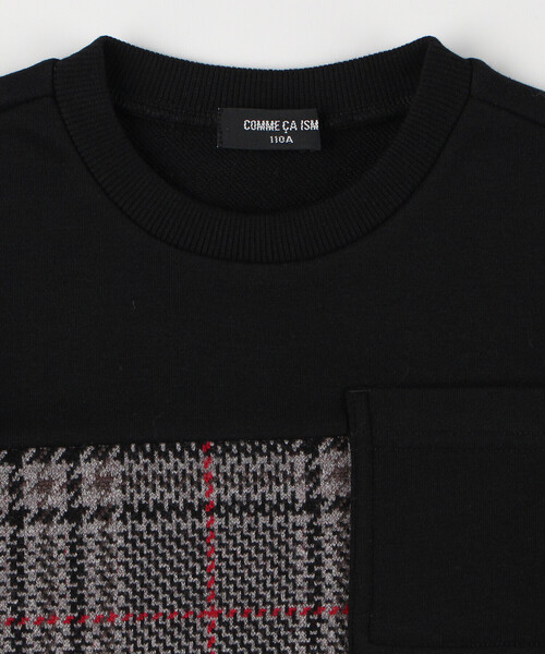 COMME CA ISM（コムサイズム）の「グレンチェック柄 ジャカードトレーナー（スウェット・キッズ・ブラック・150cm/140cm/130cm/120cm/110cm/100cm）」の2枚目の写真
