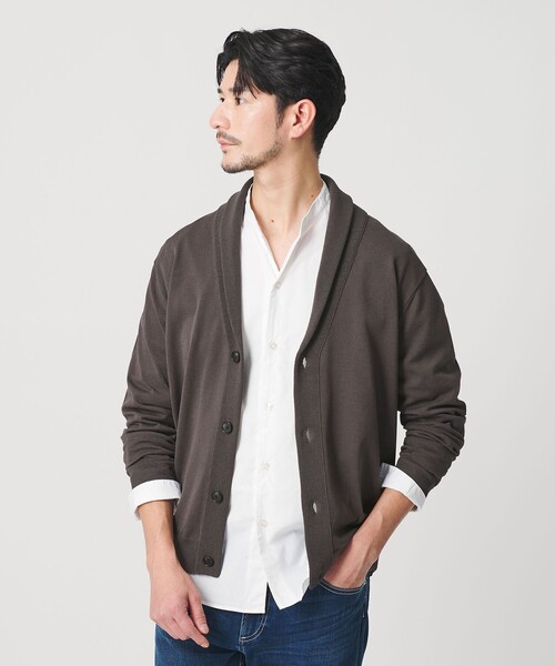 BEAUTY&YOUTH UNITED ARROWS（ビューティーアンドユースユナイテッドアローズ）の「【WEB限定 WARDROBE SMART】KOUKIN ショールカラー カーディガン【抗菌・防臭】（カーディガン/ボレロ・メンズ・グレー/ブラック/コバルトブルー/ダークグレー・XL/L/M/S）」の4枚目の写真