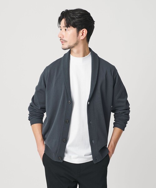 BEAUTY&YOUTH UNITED ARROWS（ビューティーアンドユースユナイテッドアローズ）の「【WEB限定 WARDROBE SMART】KOUKIN ショールカラー カーディガン【抗菌・防臭】（カーディガン/ボレロ・メンズ・グレー/ブラック/コバルトブルー/ダークグレー・XL/L/M/S）」の5枚目の写真