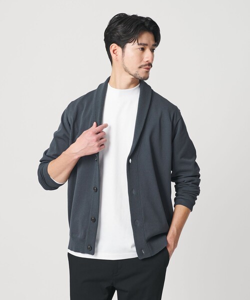 BEAUTY&YOUTH UNITED ARROWS（ビューティーアンドユースユナイテッドアローズ）の「【WEB限定 WARDROBE SMART】KOUKIN ショールカラー カーディガン【抗菌・防臭】（カーディガン/ボレロ・メンズ・グレー/ブラック/コバルトブルー/ダークグレー・XL/L/M/S）」の6枚目の写真