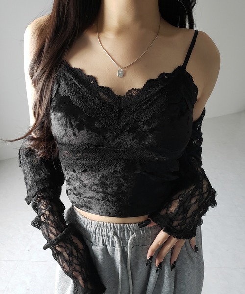 COCODEAL ベロアビスチェキャミソール ベロアカーディガン 2点セット ベロアビスチェキャミソール｜PETAL ONLINE（ペタルオンライン）