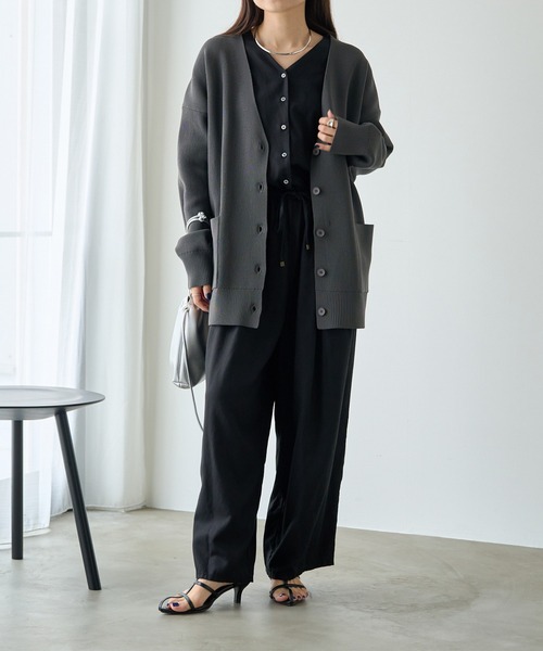 PUAL CE CIN(ピュアルセシン)の「【WEB限定・Du noir】スポンディッシュ BIG Vネックカーディガン(カーディガン/ボレロ・レディース・グレー/オフホワイト・FREE)」の12枚目の写真