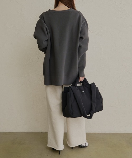 PUAL CE CIN(ピュアルセシン)の「【WEB限定・Du noir】スポンディッシュ BIG Vネックカーディガン(カーディガン/ボレロ・レディース・グレー/オフホワイト・FREE)」の20枚目の写真