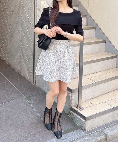 INGNI（イング）の「バックレースアップツイードフレアスカパン（スカート・レディース・ホワイト系その他5/ブラック/ブラック系その他2・FREE）」の22枚目の写真