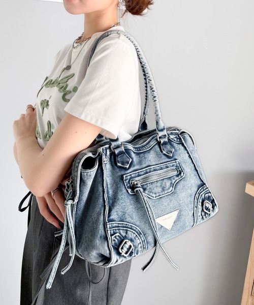 mily bilet(ミウィビレット)の「【mily bilet】ワンランク上のカジュアルスタイルに。ヴィンテージウォッシュデニムバッグ(ハンドバッグ・レディース・ブラック/ブルー・ONE SIZE)」の10枚目の写真