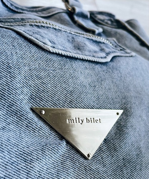 mily bilet(ミウィビレット)の「【mily bilet】ワンランク上のカジュアルスタイルに。ヴィンテージウォッシュデニムバッグ(ハンドバッグ・レディース・ブラック/ブルー・ONE SIZE)」の14枚目の写真