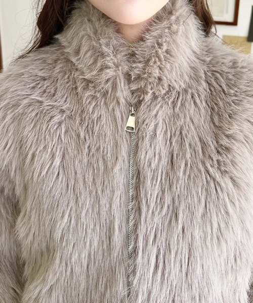 セール】スタンドカラーフェイクファーブルゾン（その他アウター