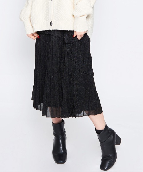 &soiree(アンドソワレ)の「【&soiree】ラメ生地 ティアードプリーツスカート(CP)(スカート・レディース・ブラウン/ブラック/シルバー・FREE)」の19枚目の写真