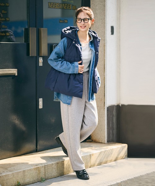 coca（coca）（コカ）の「ソフトスウェット カーブパンツ（スウェットパンツ・レディース・ブラック/グレー/ライトブルー/アイボリー/ネイビー/ダークブラウン/チャコール/ライトグレー・S/L/M）」の11枚目の写真