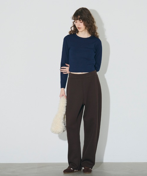 coca（coca）（コカ）の「ソフトスウェット カーブパンツ（スウェットパンツ・レディース・ブラック/グレー/ライトブルー/アイボリー/ネイビー/ダークブラウン/チャコール/ライトグレー・S/L/M）」の16枚目の写真