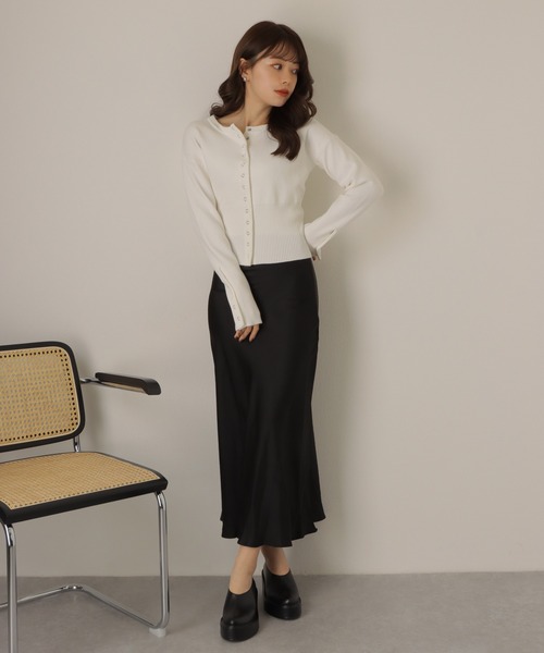 LAULEN（ローレン）の「snap button knit cardigan /リブ切り替え スナップボタン ニット カーディガン（カーディガン/ボレロ・レディース・ホワイト/ブラック/ベージュ・FREE）」の13枚目の写真