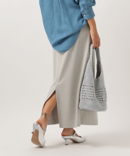 BAYFLOW（ベイフロー）の「[ストレッチ性抜群]コンフォートダンボールスカート（スカート・レディース・ベージュ/ブルー/グレー/ブラック・FREE）」の11枚目の写真