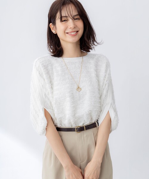 組曲(クミキョク)の「カットジャガードドルマンスリーブ ニット(ニット/セーター・レディース・ブラック系/ブルー系/アイボリー系・F)」の21枚目の写真