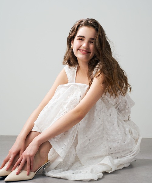 DEICY(デイシー)の「コットンレースギャザースカート(スカート・レディース・ライトブルー/オフホワイト/ピンク・FREE)」の5枚目の写真