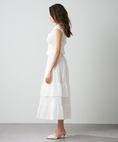 DEICY(デイシー)の「コットンレースギャザースカート(スカート・レディース・ライトブルー/オフホワイト/ピンク・FREE)」の13枚目の写真