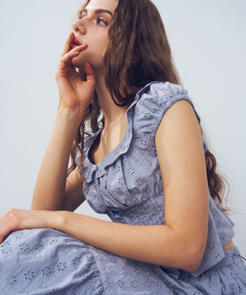 DEICY(デイシー)の「コットンレースギャザースカート(スカート・レディース・ライトブルー/オフホワイト/ピンク・FREE)」の19枚目の写真