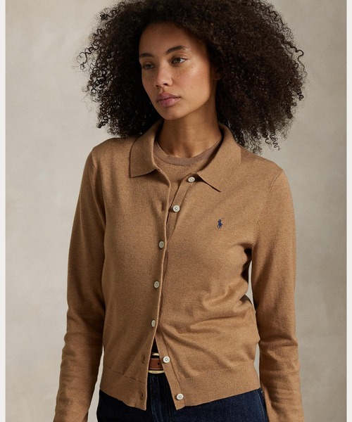POLO RALPH LAUREN(ポロ ラルフ ローレン)の「コットンブレンド Polo カーディガン(カーディガン/ボレロ・レディース・ブラウン系5・XXS/S/L/M/XS)」の6枚目の写真