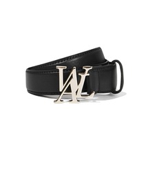 【WOOALONG/ウアロン】signature Logo Leather Belt/シグネチャー ロゴ レザー ベルト