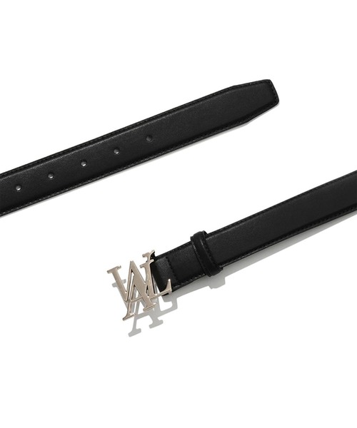 WOOALONG（ウアロン）の「【WOOALONG/ウアロン】signature Logo Leather Belt/シグネチャー ロゴ レザー ベルト（ベルト・メンズ・ブラック系その他/ブラック系その他3/ブラック系その他2・FREE）」の4枚目の写真