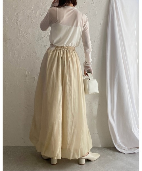 She's Closet(シーズクローゼット)の「ボリュームフレアロングナイロンバルーンスカート(スカート・レディース・アイボリー/チャコールグレー/ブラック・FREE)」の20枚目の写真