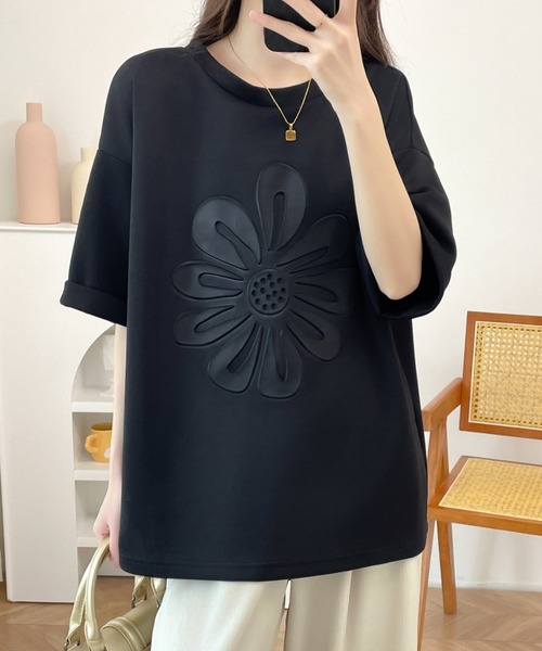 ABITOKYO(アビトーキョー)の「ビックシルエットエンボス段ボールオーバーTee(Tシャツ/カットソー・レディース・ブラック/グレー/ベージュ/ホワイト・M/L/XL)」の18枚目の写真