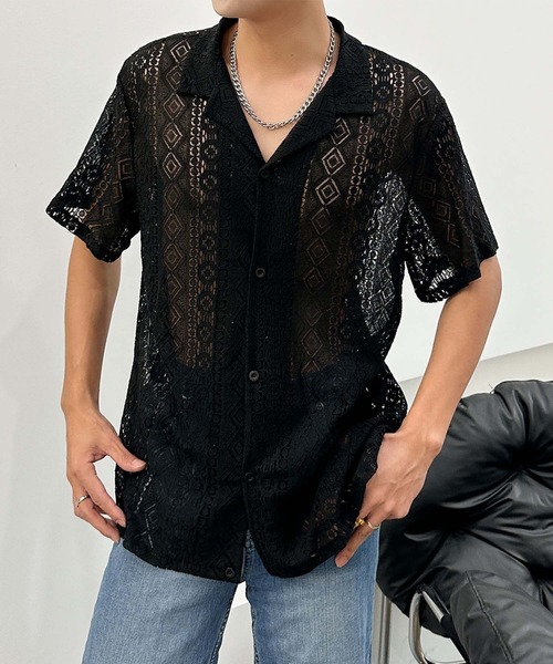 aimoha(アイモハ)の「【aimoha neo】Ethereal Knit Shirt (SS)(シャツ/ブラウス・メンズ・ホワイト/ブラック・XX-LARGE/X-LARGE/LARGE/MEDIUM)」の2枚目の写真